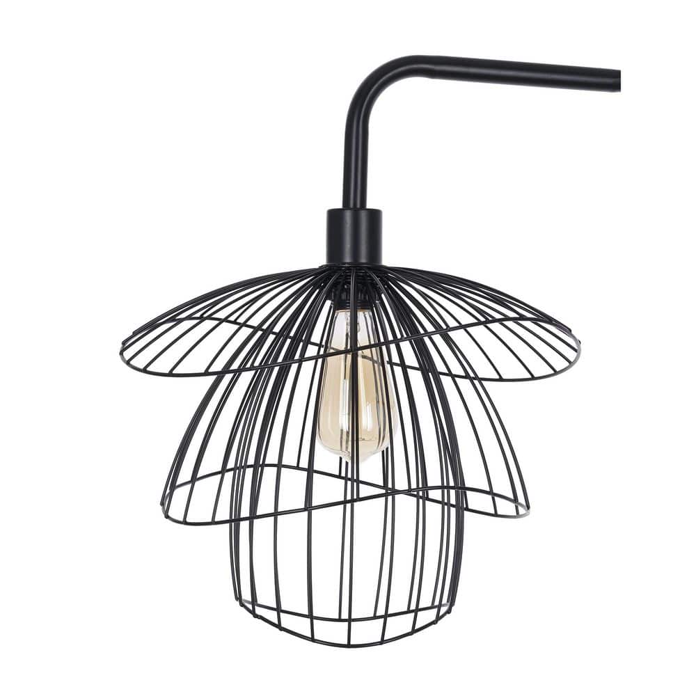 Orchid 65 In. Black 1-Light Standard Floor Lamp With Metal Dome Shade