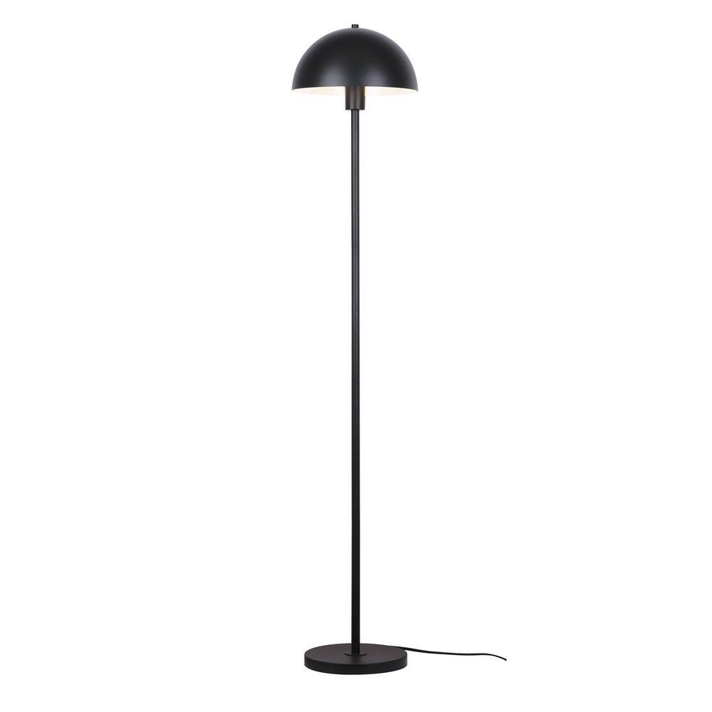 Vega 56 In. Black 1-Light Standard Floor Lamp With Metal Dome Shade
