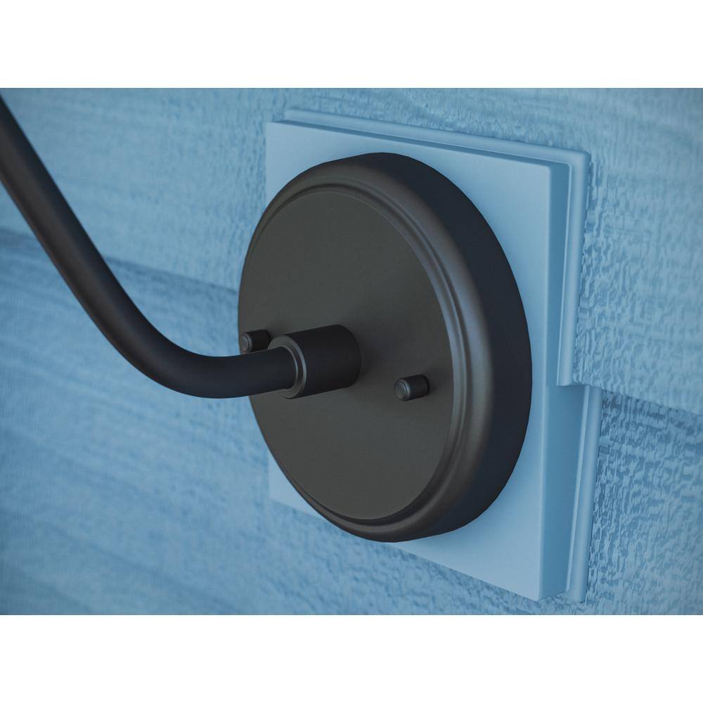 Barnes 10 In. Black Outdoor Hardwired Lantern Sconce