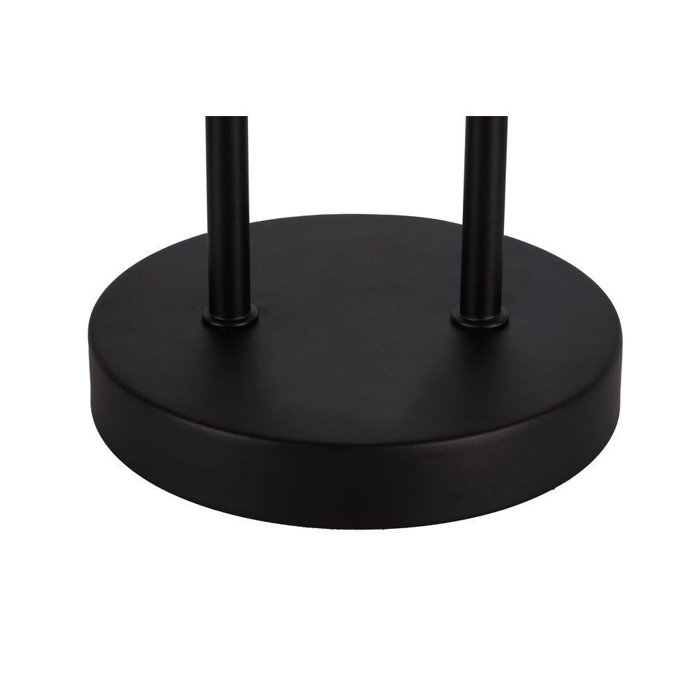 Isla 20 In. Black Bedside Table Lamp With White Linen Shade