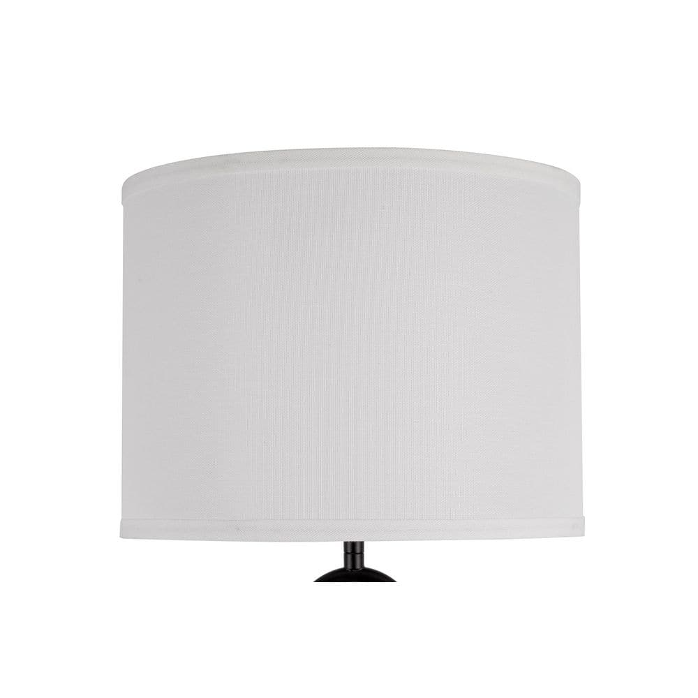 Isla 20 In. Black Bedside Table Lamp With White Linen Shade