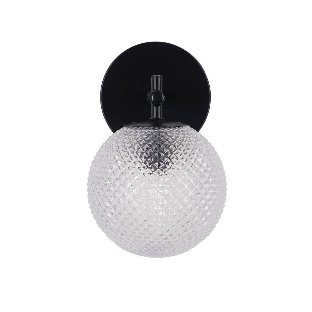 Prismatic 6 In. 1-Light Black Wall Sconces With Globe Shade