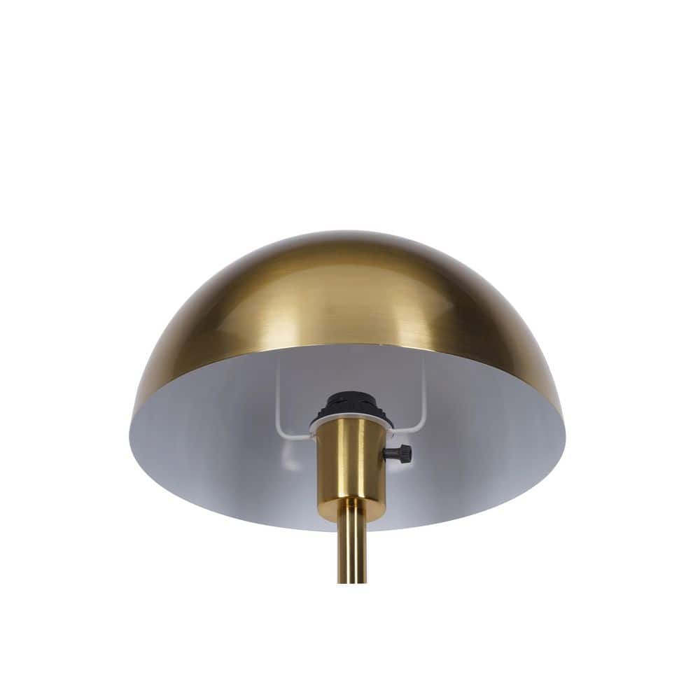 Vega 56 In. Brushed Gold 1-Light Standard Floor Lamp With Metal Dome Shade