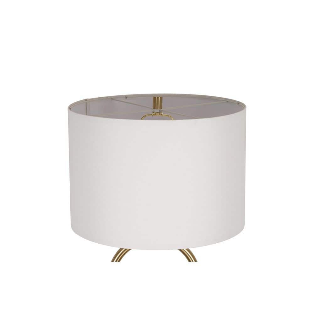 Isla 64 In. Brushed Gold 1-Light Standard Floor Lamp With Linen Drum Shade