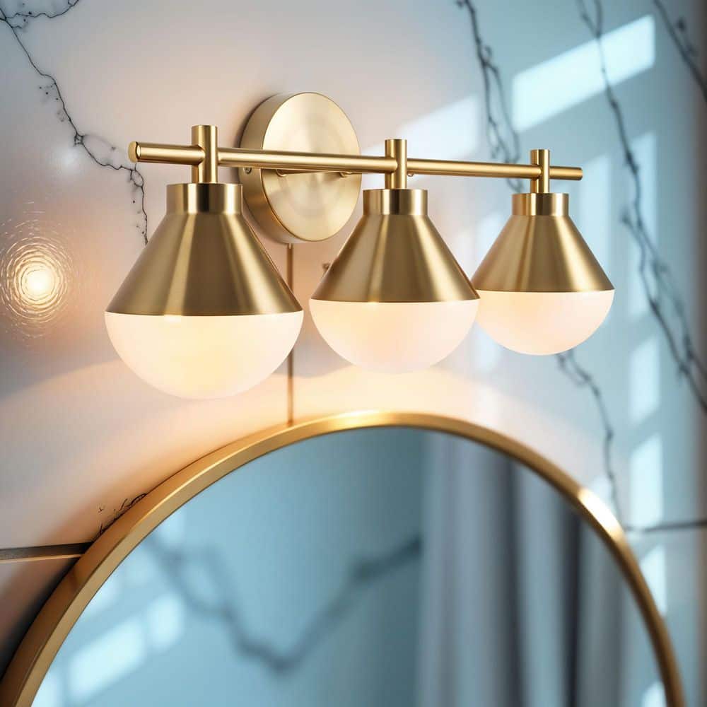 Schoolhouse 5 In. 3-Light Brushed Gold Vanity Light