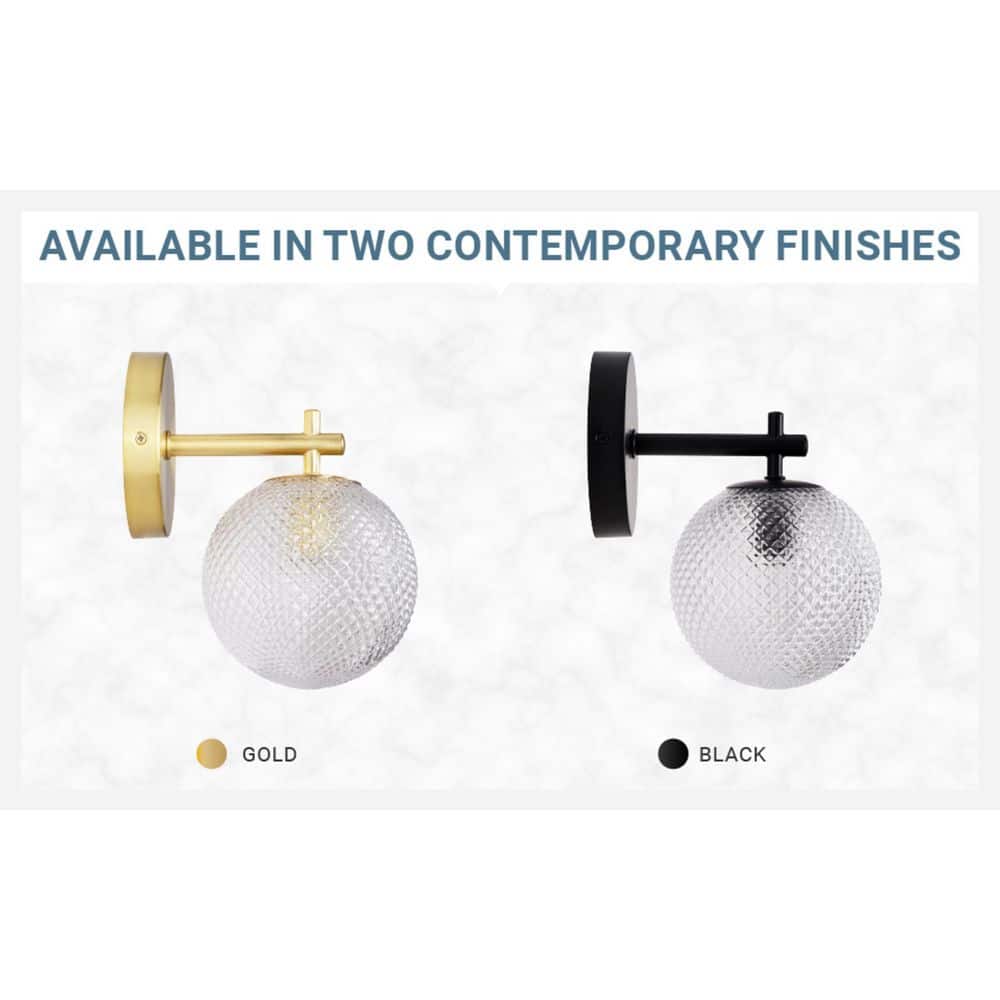 Prismatic 6 In. 1-Light Brushed Gold Wall Sconces With Globe Shade