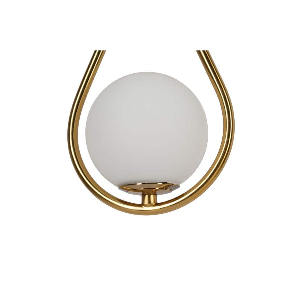Teardrop 5 In. 1-Light Brushed Gold Wall Sconces With Globe Shade