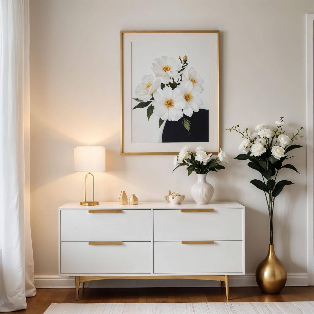 Isla 20 In. Gold Bedside Table Lamp With White Linen Shade