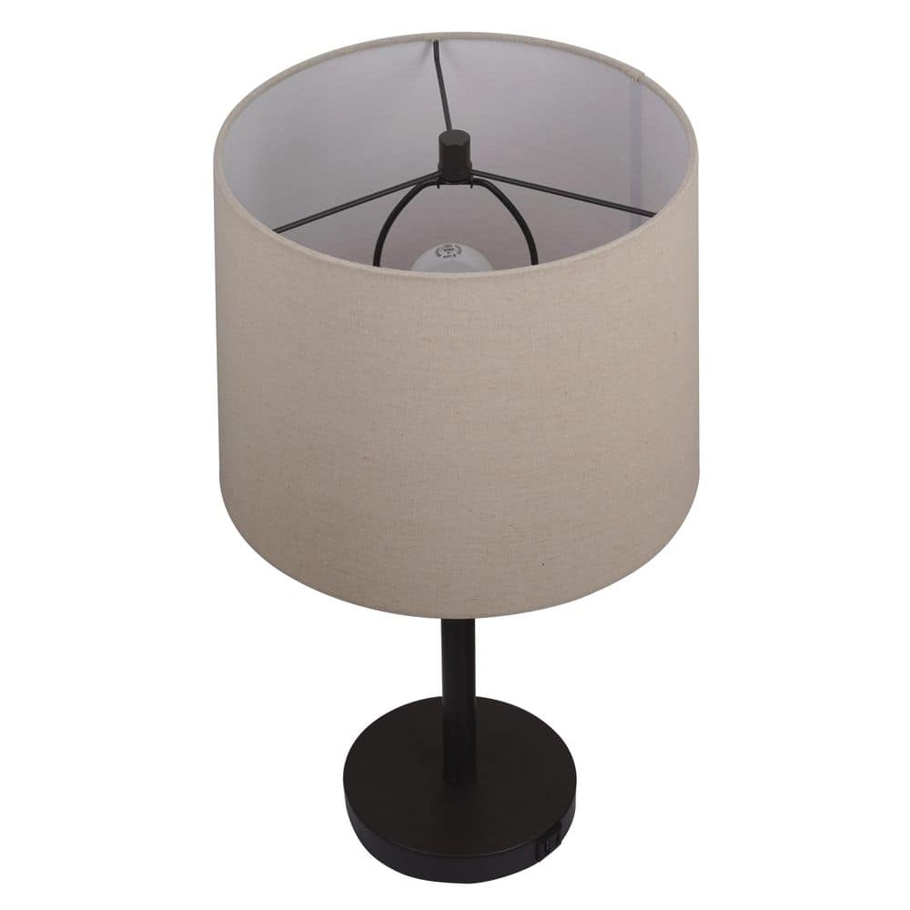 Marlow 24 In. Antique Brass Lamp Set With White Fabric Shade And (Set Of 2)