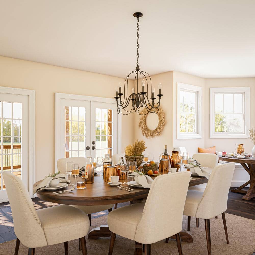 Pannier 6-Light Oil Rubbed Bronze Candle Circle Chandelier