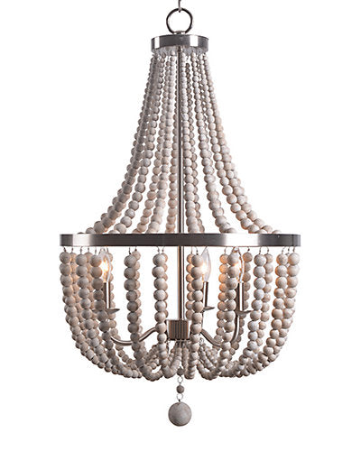  Dumas 3-Light Wood Bead Chandelier Home