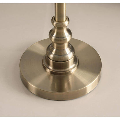  Spyglass 59.5 In. Antique Brass 2-Light Column Floor Lamp With Off-White Fabric Shade