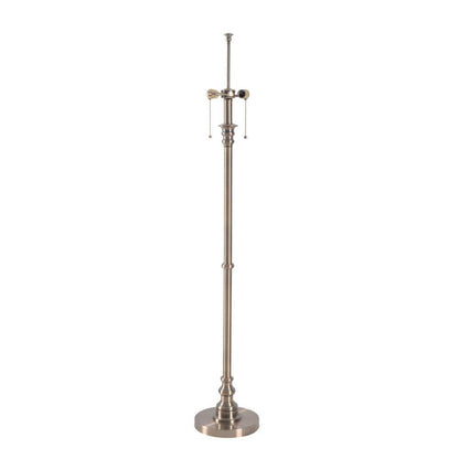  Spyglass 59.5 In. Antique Brass 2-Light Column Floor Lamp With Off-White Fabric Shade