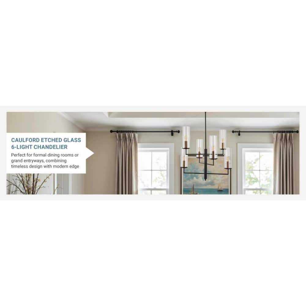  Caulford 6-Light Black Shaded Geometric Chandelier