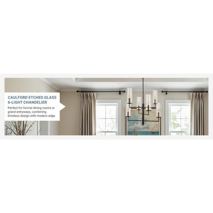  Caulford 6-Light Black Shaded Geometric Chandelier