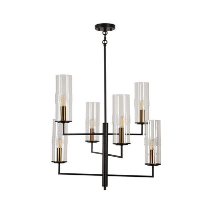  Caulford 6-Light Black Shaded Geometric Chandelier