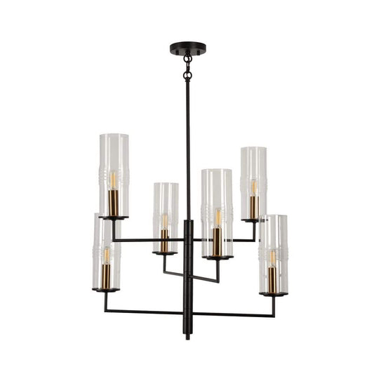  Caulford 6-Light Black Shaded Geometric Chandelier