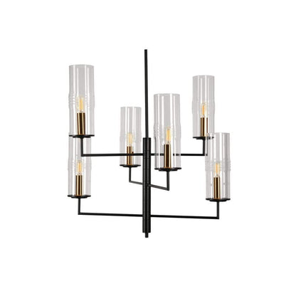  Caulford 6-Light Black Shaded Geometric Chandelier
