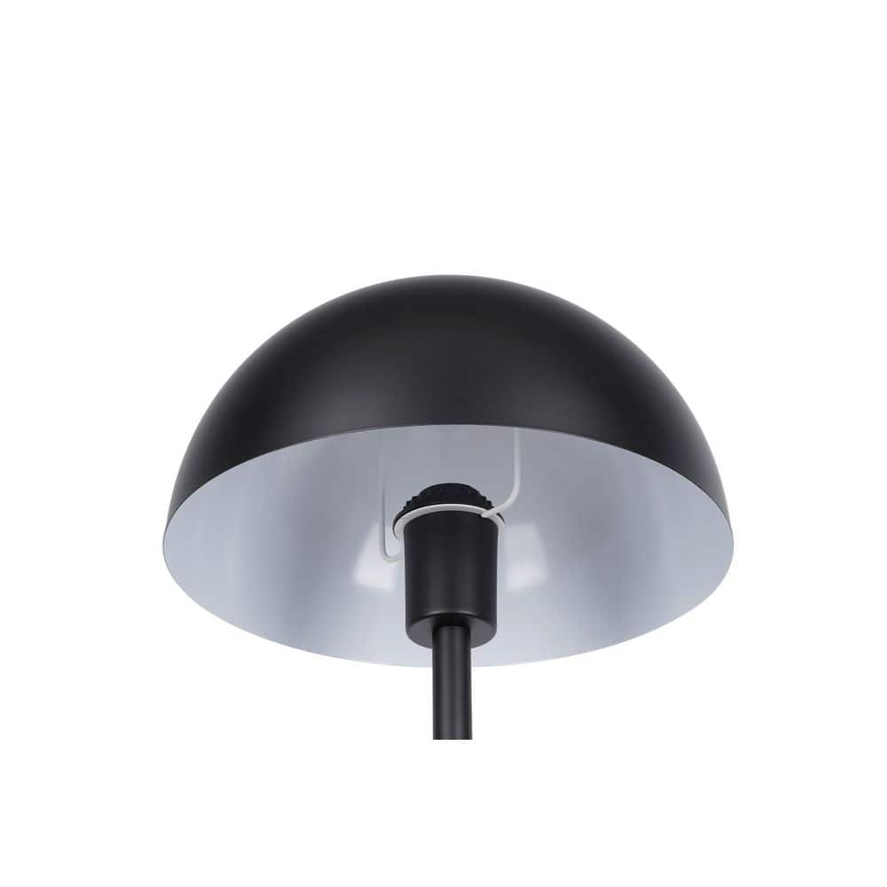  Vega 56 In. Black 1-Light Standard Floor Lamp With Metal Dome Shade