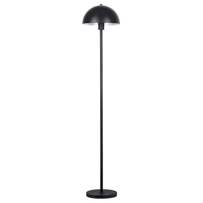  Vega 56 In. Black 1-Light Standard Floor Lamp With Metal Dome Shade