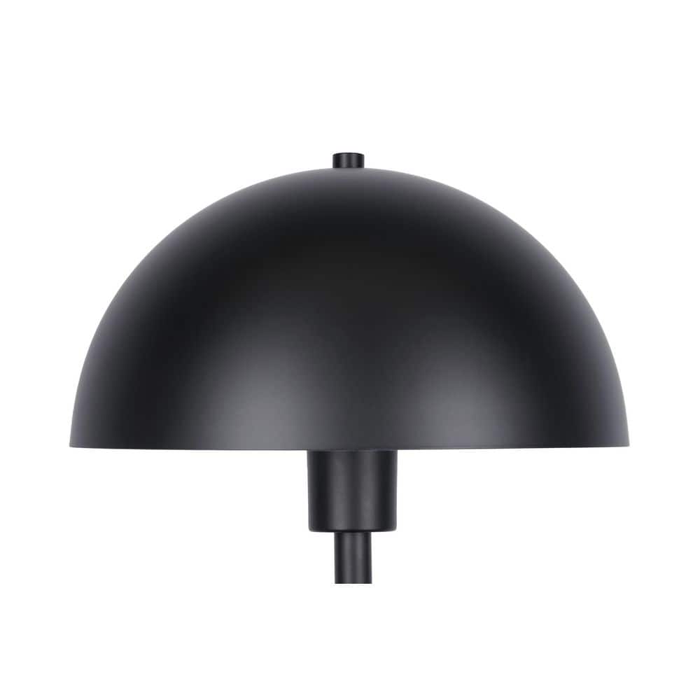  Vega 56 In. Black 1-Light Standard Floor Lamp With Metal Dome Shade