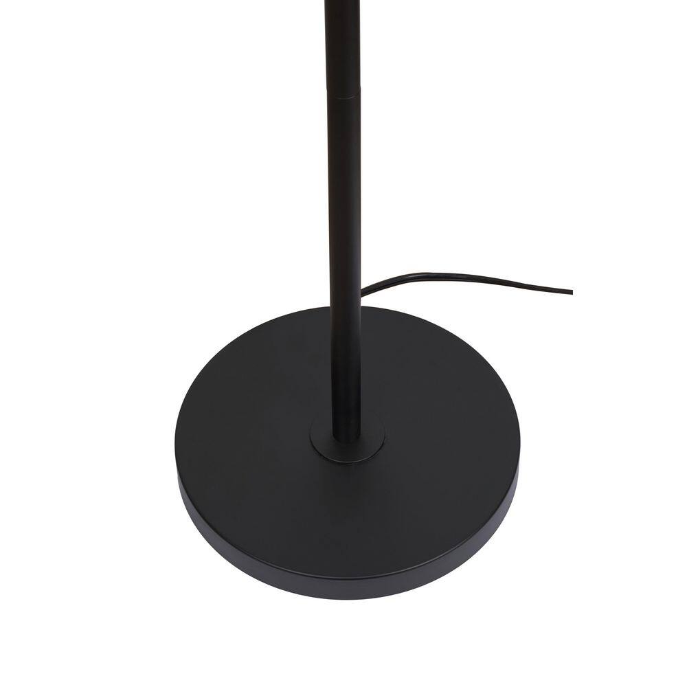 Vega 56 In. Black 1-Light Standard Floor Lamp With Metal Dome Shade