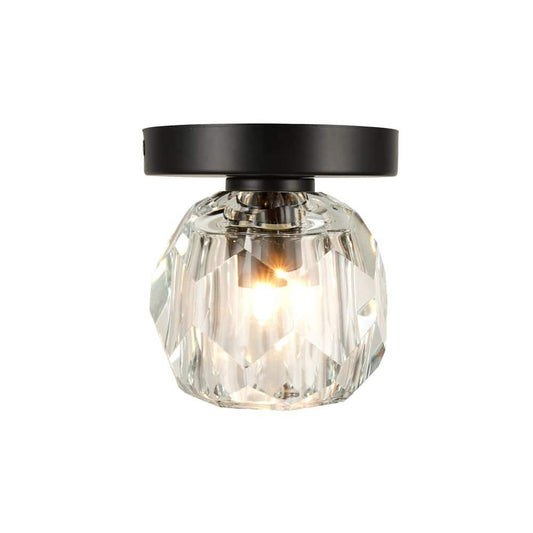  Cheateau 4.3 In. 1-Light Black Flush Mount With Clear Glass Shade