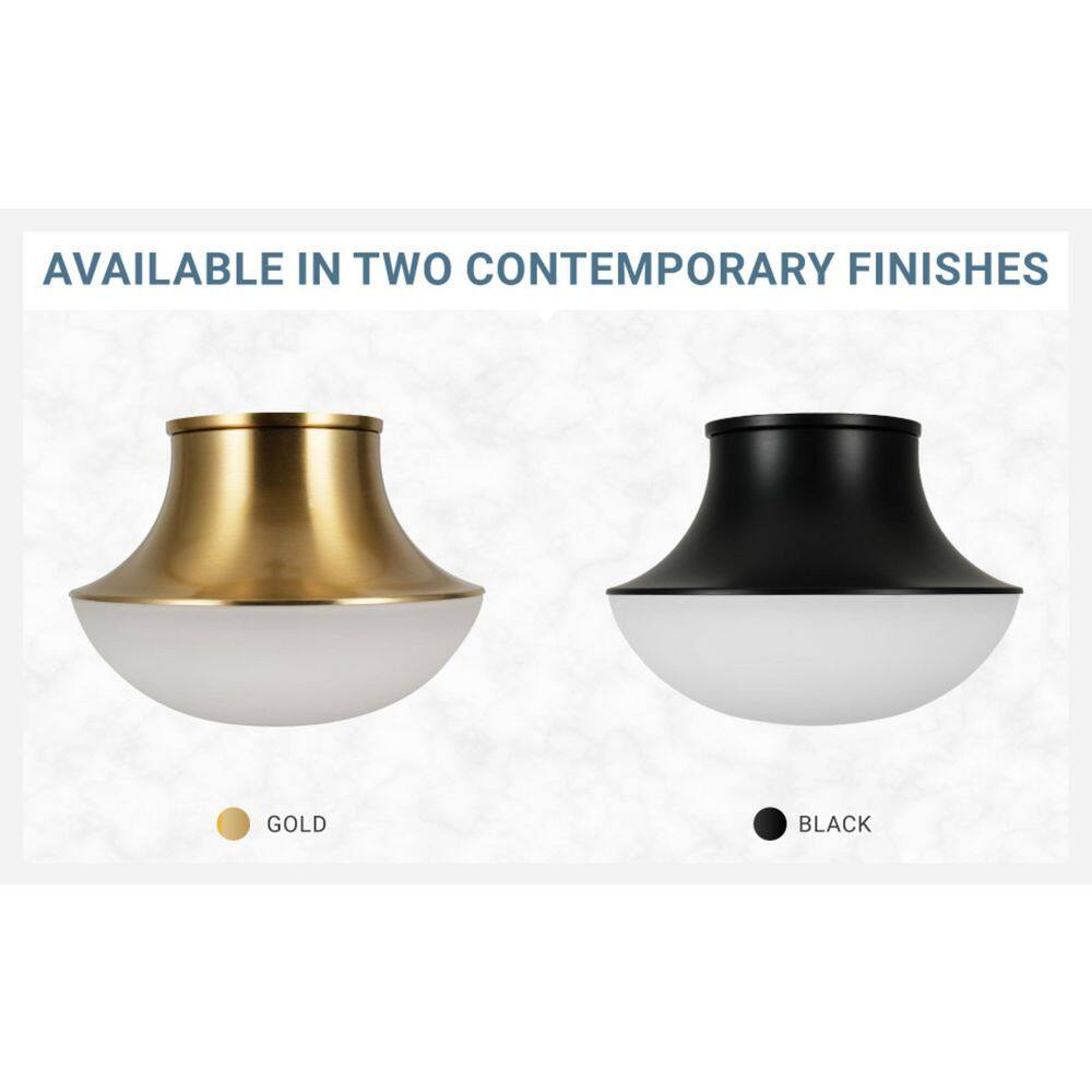  Chelsea 7 In. 1-Light Black Flush Mount With Frosted Glass Shade