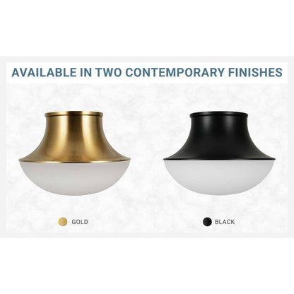  Chelsea 7 In. 1-Light Black Flush Mount With Frosted Glass Shade