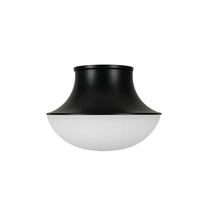  Chelsea 7 In. 1-Light Black Flush Mount With Frosted Glass Shade