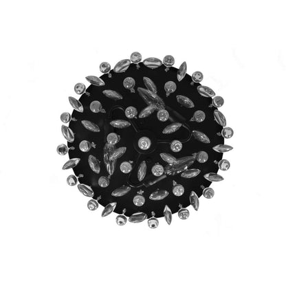  Cascade 13 In. 3-Light Black Flush Mount With Crystal Shade