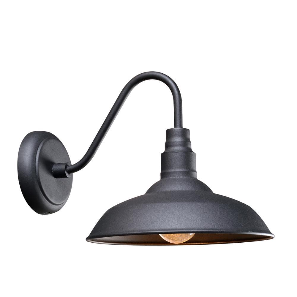  Barnes 10 In. Black Outdoor Hardwired Lantern Sconce