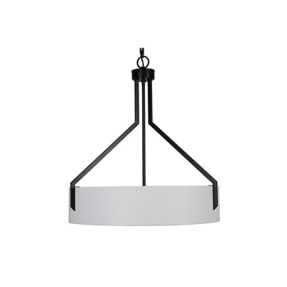 Thayne 300-Watt 5-Light Black Drum Pendant Light With Fabric Shade