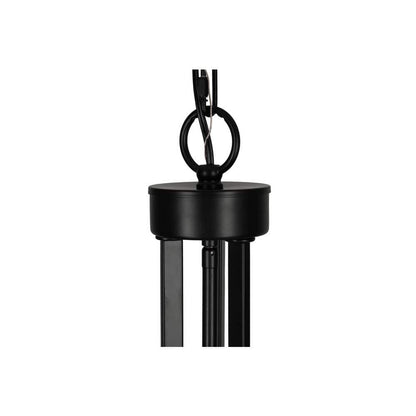  Thayne 300-Watt 5-Light Black Drum Pendant Light With Fabric Shade