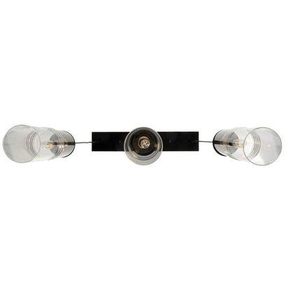  Caulford 120-Watt 3-Light Black Shaded Pendant Light With Clear Glass Shade