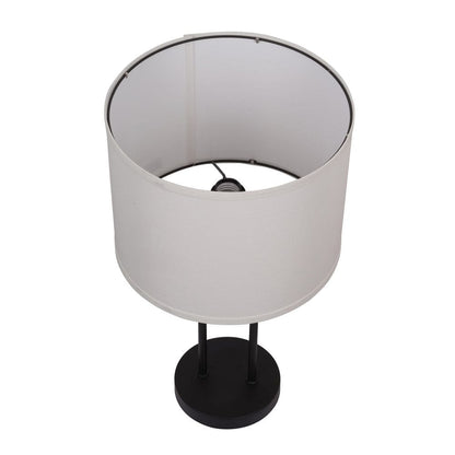  Isla 20 In. Black Bedside Table Lamp With White Linen Shade