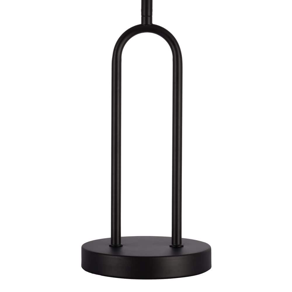  Isla 20 In. Black Bedside Table Lamp With White Linen Shade