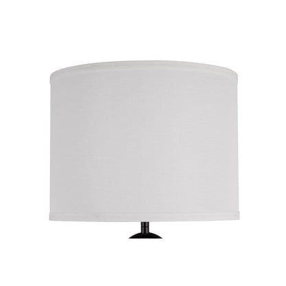  Isla 20 In. Black Bedside Table Lamp With White Linen Shade