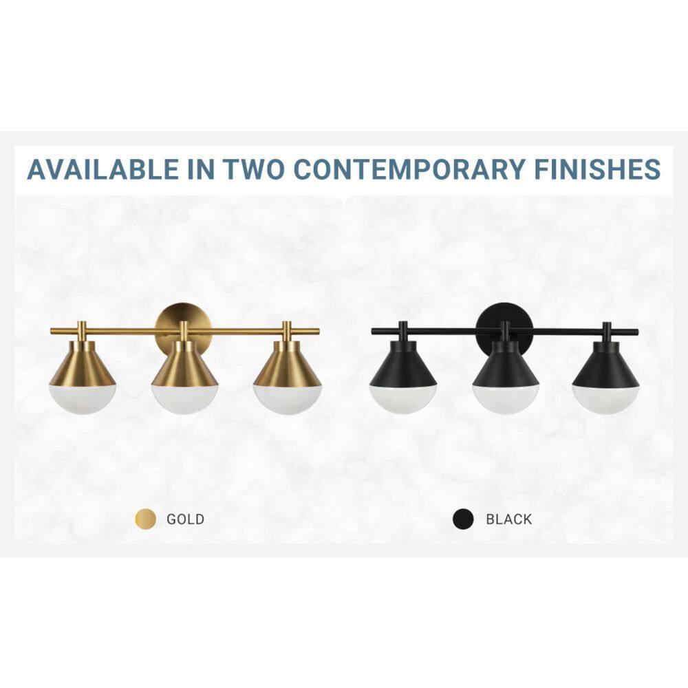  Schoolhouse 5 In. 3-Light Black Vanity Light