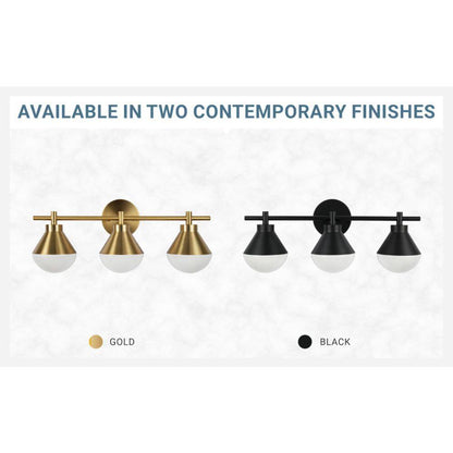  Schoolhouse 5 In. 3-Light Black Vanity Light