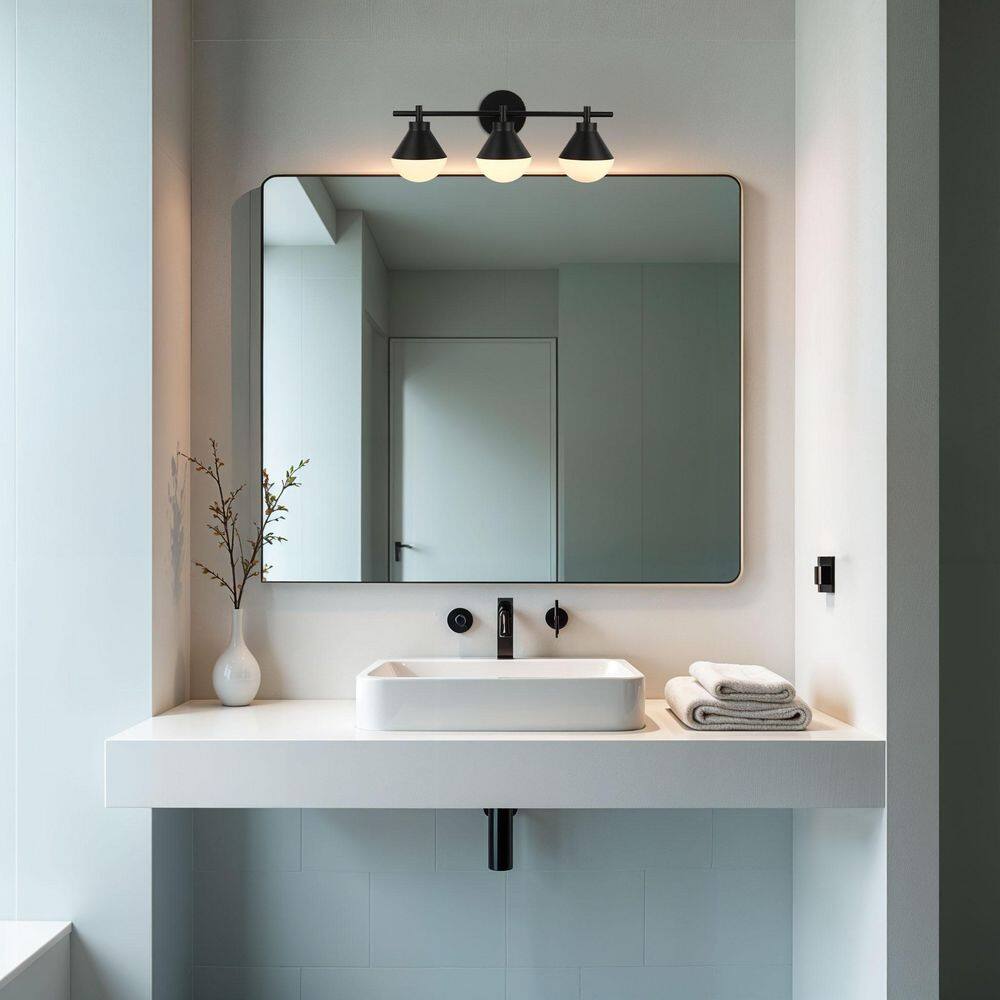  Schoolhouse 5 In. 3-Light Black Vanity Light