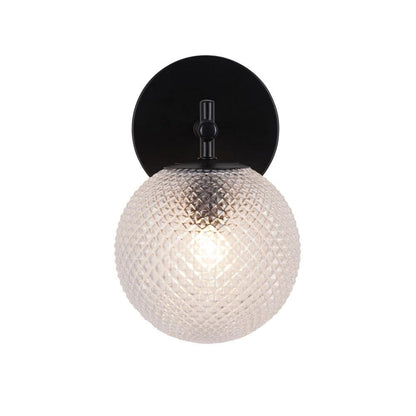  Prismatic 6 In. 1-Light Black Wall Sconces With Globe Shade