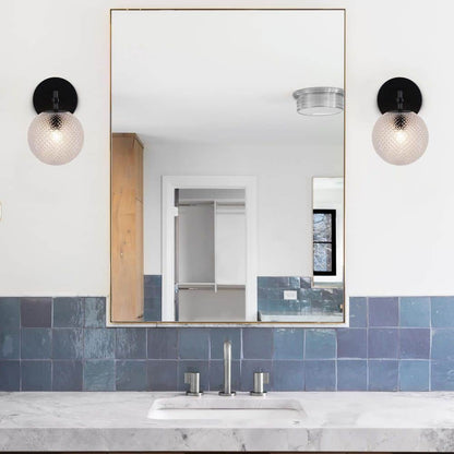  Prismatic 6 In. 1-Light Black Wall Sconces With Globe Shade
