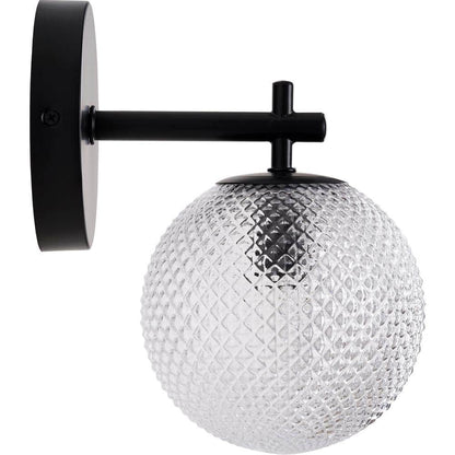  Prismatic 6 In. 1-Light Black Wall Sconces With Globe Shade
