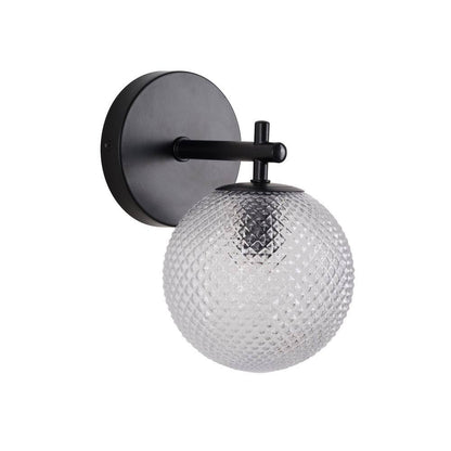  Prismatic 6 In. 1-Light Black Wall Sconces With Globe Shade