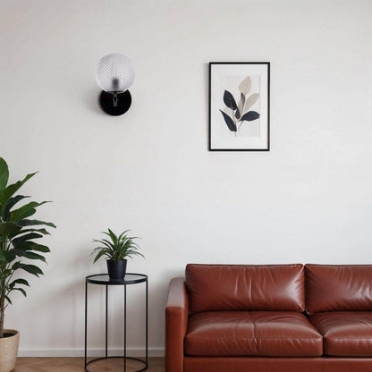  Prismatic 6 In. 1-Light Black Wall Sconces With Globe Shade