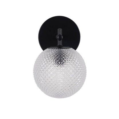  Prismatic 6 In. 1-Light Black Wall Sconces With Globe Shade