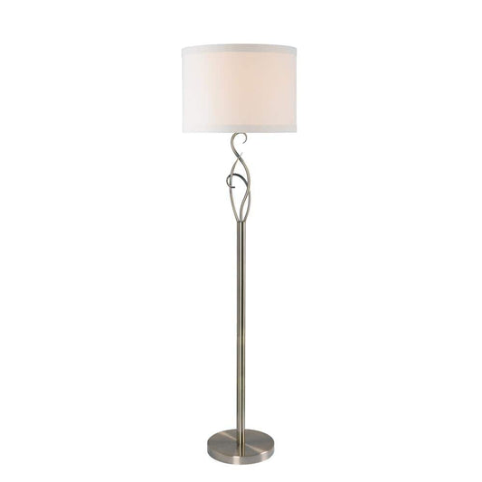  Whirl 59 In. Brass Floor Lamp With Drum Shade