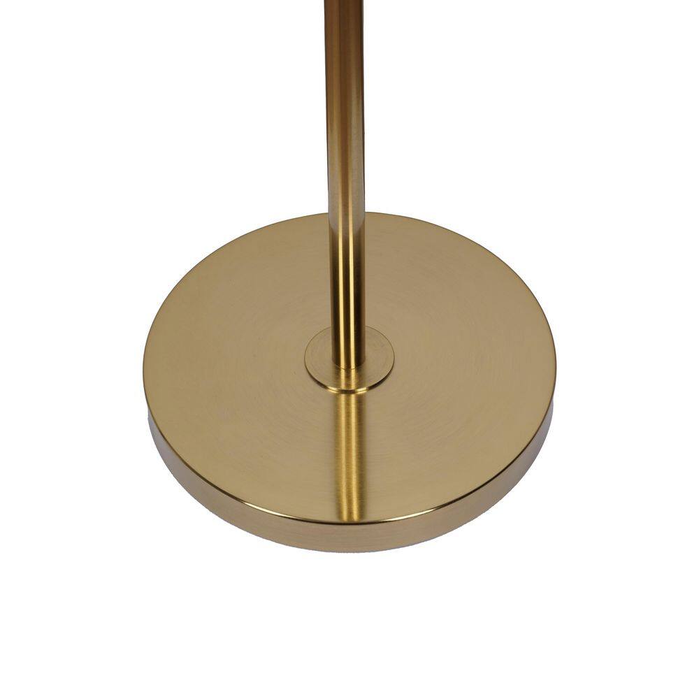  Vega 56 In. Brushed Gold 1-Light Standard Floor Lamp With Metal Dome Shade