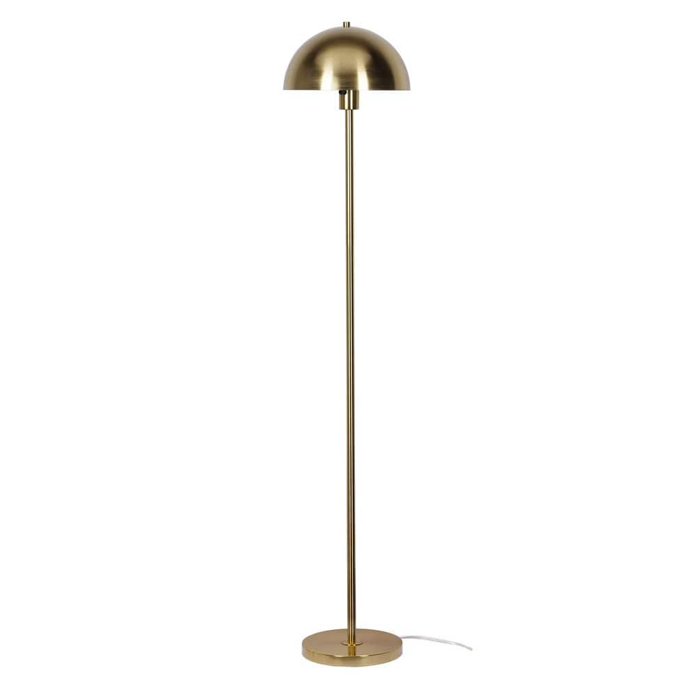  Vega 56 In. Brushed Gold 1-Light Standard Floor Lamp With Metal Dome Shade